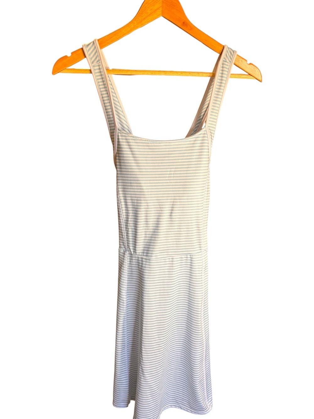 Tommy Bahama White and Light Blue Striped Mini Dress